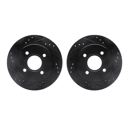 DYNAMIC FRICTION CO Rotors-Drilled and Slotted-Black, Zinc Plated black, Zinc Coated, 8002-56013 8002-56013